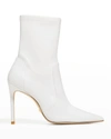 Stuart Weitzman Stuart Stretch Leather Stiletto Booties In White