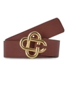 Casablanca Brown Logo Buckle Leather Belt In Brown