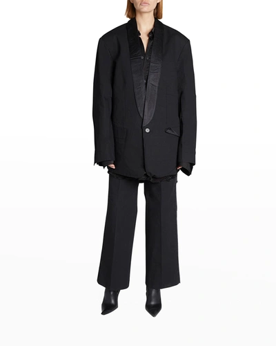 BALENCIAGA RENTAL-PRINT OVERSIZED TUXEDO JACKET PROD246160310
