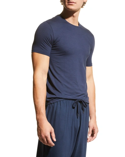 Derek Rose Men's Micromodal Lounge Shorts In Blue