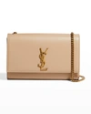 Saint Laurent Kate Monogram Ysl Medium Grain De Poudre Chain Bag In 2721 Dark Beige