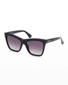 Max Mara Gradient Plastic Butterfly Sunglasses In 01b Black/grey