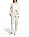 Lafayette 148 Clinton Wool Ankle Pants In Bisque