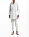 Giorgio Armani Poplin Tunic Shirt In Solid White