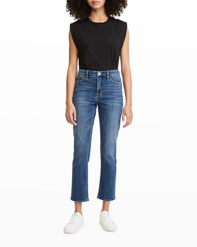 Jen7 Mid-rise Ankle Straight-leg Jeans In Wisteria