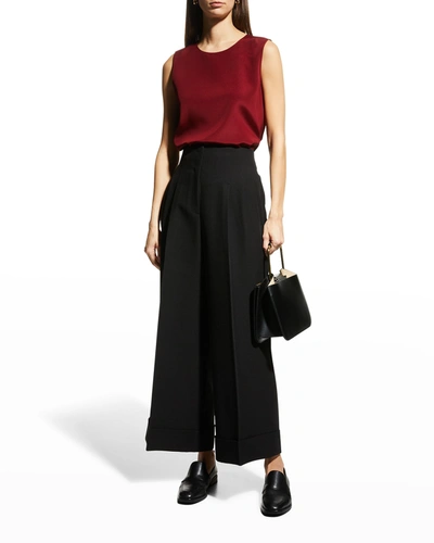 Lafayette 148 Adela Sleeveless Blouse In Antique Ruby