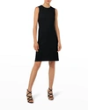 Akris Sleeveless Double Face Wool Crepe Sheath Dress In Black