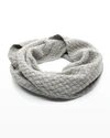 Portolano Basketweave Cashmere Infinity Scarf In Grigio Chiaro Mel