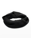 Portolano Basketweave Cashmere Infinity Scarf In Black