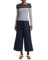 Giorgio Armani Striped Off-the-shoulder Top In Multi
