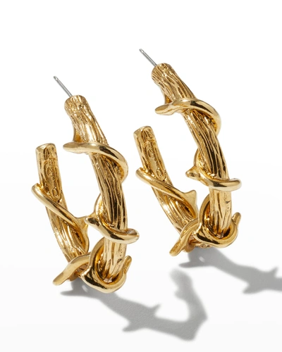 Oscar De La Renta Vine Hoop Earrings In Gold