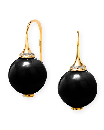 Syna Women's Mogul 18k Gold, Diamond & Black Onyx Bead Earrings