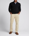 Bergdorf Goodman Men's Solid Cashmere Quarter-zip Sweater In 55232 Cream