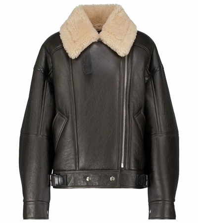 ACNE STUDIOS SHEARLING AND LEATHER BIKER JACKET,P00580729