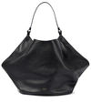 Khaite Lotus Medium Leather Shoulder Bag In Black
