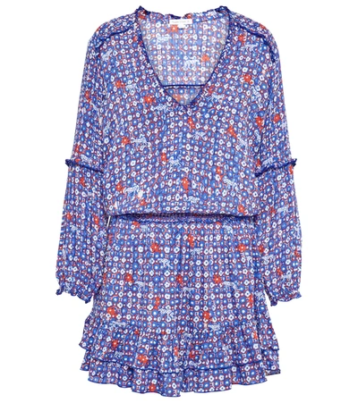 Poupette St Barth Ilona Printed Minidress In Blue Hyeres