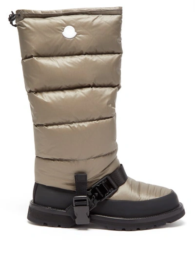 Moncler Genius Mhyke Long Quilted-nylon Snow Boots In Black Grey