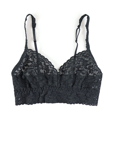 Hanky Panky V-neck Retro Lace Bralette In Black