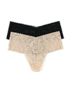 Hanky Panky 2 Pack Plus Size Retro Lace Thong In Brown