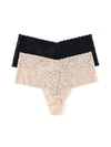 Hanky Panky 2 Pack Plus Size Retro Lace Thong In Brown