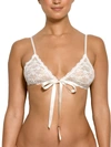 Hanky Panky Peek-a-boo Lace Tie Front Bralette In White
