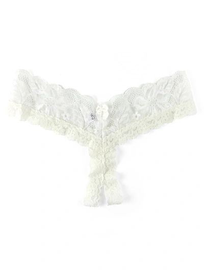 Hanky Panky Victoria Lace Open Thong In White