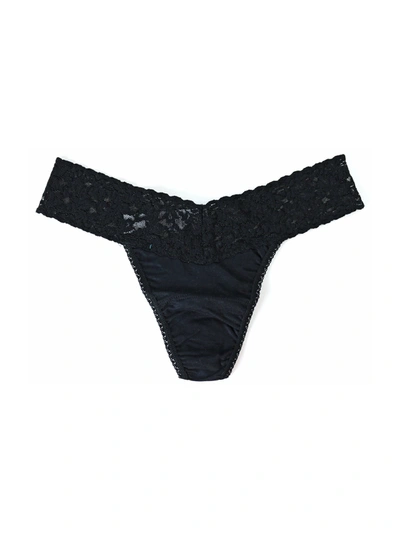 Hanky Panky Supima® Cotton Low Rise Thong In Black