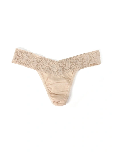 Hanky Panky Petite Size Supima® Cotton Low Rise Thong In Brown