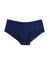 Hanky Panky Lace-trim Organic Cotton Boyshorts In Blue