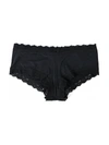 Hanky Panky Organic Cotton Low-rise Lace-trim Boyshort 891281 In Black