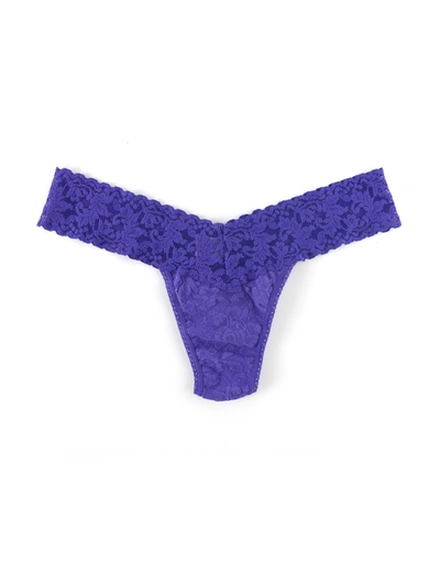 Hanky Panky Petite Size Signature Lace Low Rise Thong In Purple