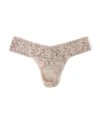 Hanky Panky Petite Size Signature Lace Low Rise Thong In Brown