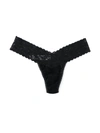 Hanky Panky Petite Size Signature Lace Low Rise Thong In Black