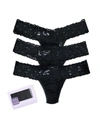 Hanky Panky 3 Pack Low Rise Thongs In Black