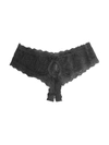 Hanky Panky Signature Lace Crotchless Cheeky Hipster In Black