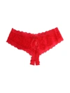 Hanky Panky Signature Lace Crotchless Cheeky Hipster In Red