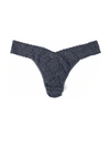 Hanky Panky Plus Size Signature Lace Original Rise Thong In Grey