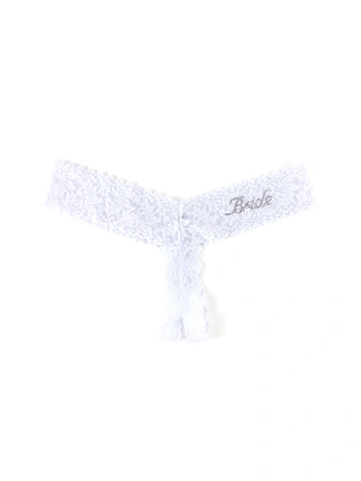 Hanky Panky Bride Crystal Open Thong In White