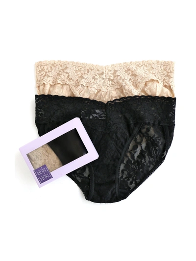 Hanky Panky 2 Pack Signature Lace V-kini In Brown