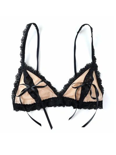 Hanky Panky Nude Illusion Tie Bralette In Black