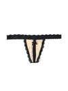 Hanky Panky After Midnight Nude Illusion Open Panel G-string In Black