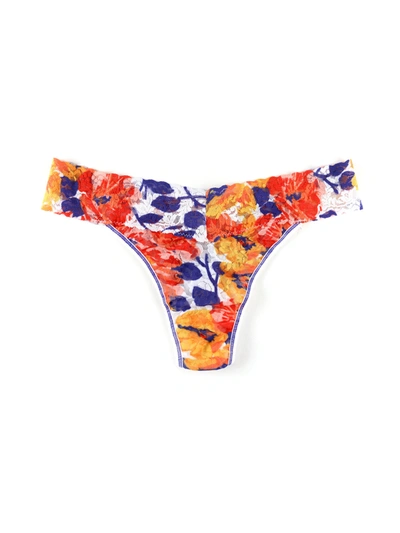 Hanky Panky Printed Signature Lace Original Rise Thong In Orange