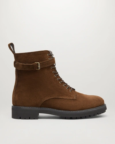 Belstaff Finley Lace Up Boots In Chocolate