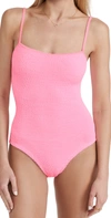 HUNZA G PAMELA ONE PIECE SWIMSUIT BUBBLEGUM,HUNZA30096