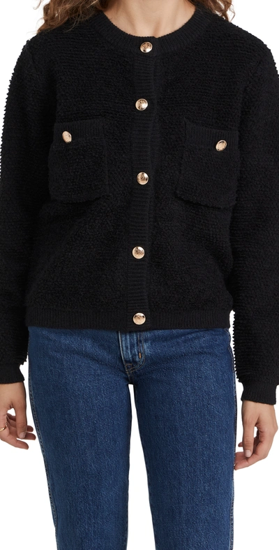 Line & Dot Khloe Boucle Cardigan In Black