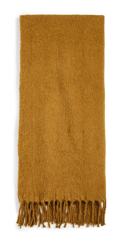 Madewell Textured Solid Contrast Fringe Scarf In Dried Cedar