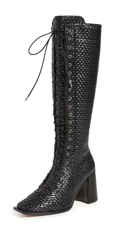 Souliers Martinez Rosario Lace-up Boots In Black ModeSens