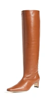 Staud Wally Tall Leather Boots In Tan