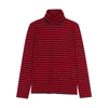 Saint Laurent Red Striped Long-sleeve T-shirt In Red