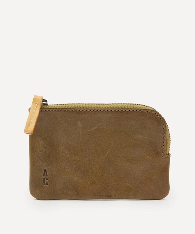 Ally Capellino X Esquire Hocker Leather Pouch In Moss